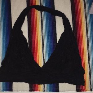 URBAN OUTFITTERS BLACK LACE HALTER BRA